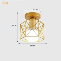 Plafonnier Cage Métallique pour Couloir | Marco Lucetti A or