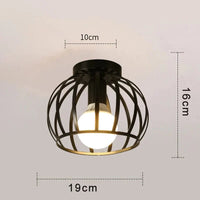 Plafonnier Cage Métallique pour Couloir | Marco Lucetti B Noir