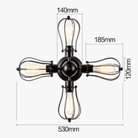 Plafonnier Cage Vintage américain en fer forgé noir | Marco Lucetti
