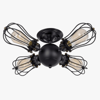 Plafonnier Cage Vintage américain en fer forgé noir | Marco Lucetti