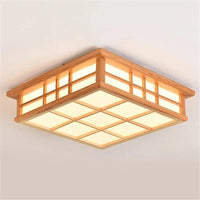 Plafonnier Carré en Bois Japonais LED Moderne pour Restaurant | Marco Lucetti
