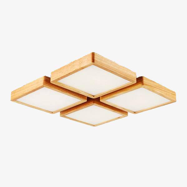 Plafonnier carré en bois LED | Marco Lucetti