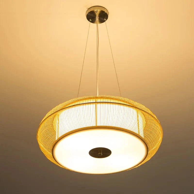 Plafonnier Chinois en Bois de Grande Taille  | Marco Lucetti Lampes suspendues Style / Diamètre 45 cm
