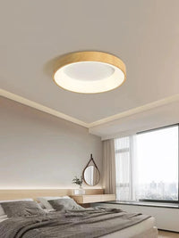 Plafonnier Chinois Ultra-Mince Rond en Grain de Bois - Édition Premium | Marco Lucetti