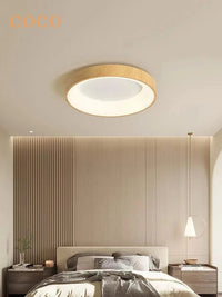 Plafonnier Chinois Ultra-Mince Rond en Grain de Bois - Édition Premium | Marco Lucetti