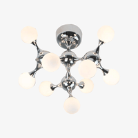 Plafonnier Chromé LED Moléculaire.