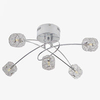 Plafonnier Luxe Chromé et Cristal