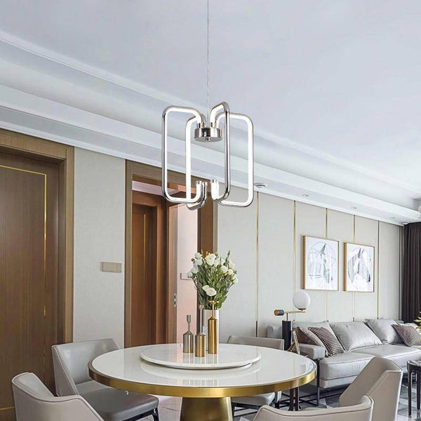 Plafonnier Chromé LED Rectangles Modernes | Marco Lucetti