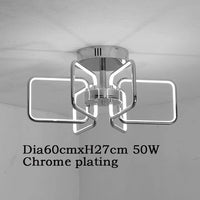 Plafonnier Chromé LED Rectangles Modernes | Marco Lucetti Plafonnier 60cm / Chaude