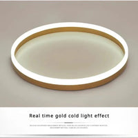 Plafonnier circulaire Alec nordique pour salon salle à manger chambre - Lampe de plafond LED Lampa Sufitowa | Marco Lucetti Doré 50 H6CM-50W / Lumière froide