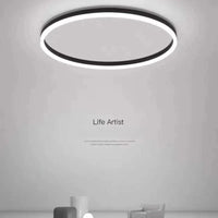 Plafonnier circulaire Alec nordique pour salon salle à manger chambre - Lampe de plafond LED Lampa Sufitowa | Marco Lucetti Noir 40 H6CM-35W / Lumière froide