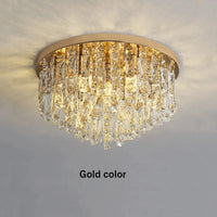 Plafonnier circulaire de luxe en cristal contemporain | Marco Lucetti Couleur or / Diamètre 40xHaut30cm