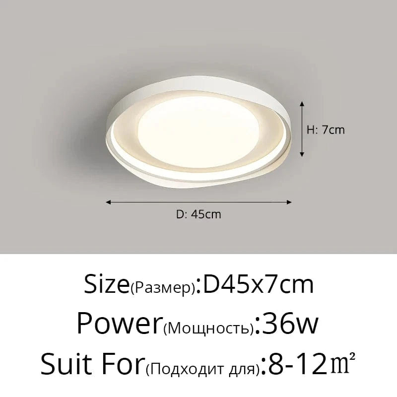 Plafonnier circulaire moderne en fer pour éclairage intérieur - Élégance lumineuse | Marco Lucetti A 45cm / Luminosité variable