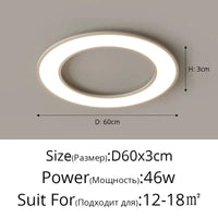 Plafonnier Circulaire Ultra-mince à LEDs Pour un Éclairage Moderne et Chic de la Maison | Marco Lucetti B Blanc 60cm / Blanc naturel