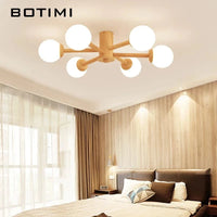 Plafonnier contemporain en bois et verre. | Marco Lucetti