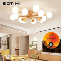 Plafonnier contemporain en bois et verre. | Marco Lucetti