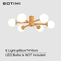Plafonnier contemporain en bois et verre. | Marco Lucetti 6 Lumière
