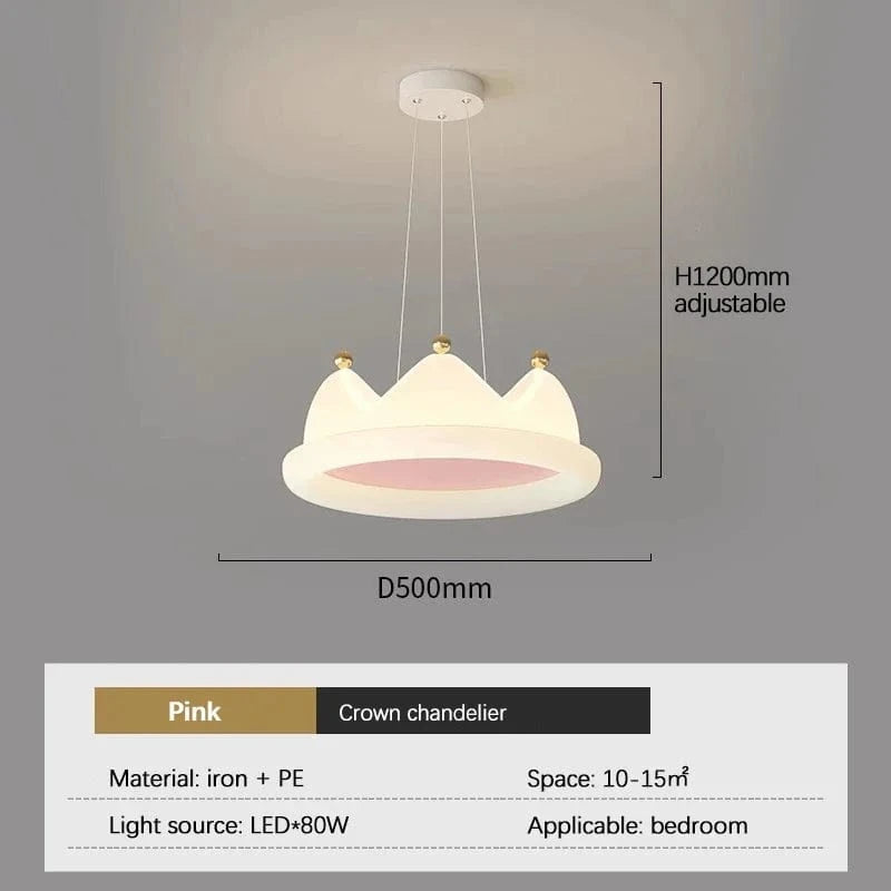 Plafonnier Couronne Créative pour Chambre à Coucher | Marco Lucetti Lustre rose / Télécommande