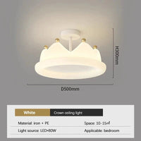 Plafonnier Couronne Créative pour Chambre à Coucher | Marco Lucetti Plafonnier blanc / Télécommande