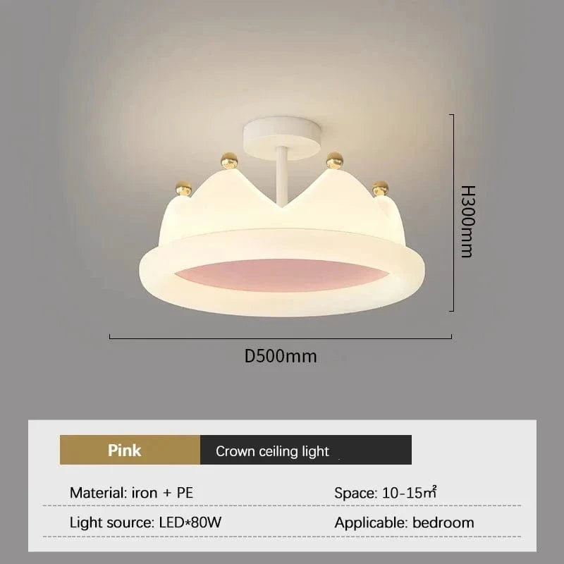 Plafonnier Couronne Créative pour Chambre à Coucher | Marco Lucetti Plafonnier rose / Télécommande