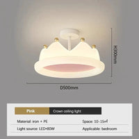 Plafonnier Couronne Créative pour Chambre à Coucher | Marco Lucetti Plafonnier rose / Télécommande