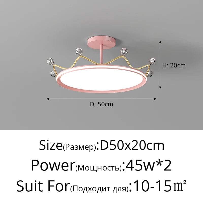 Plafonnier Couronne pour Chambre d'Enfant Princesse - Protection des Yeux | Marco Lucetti