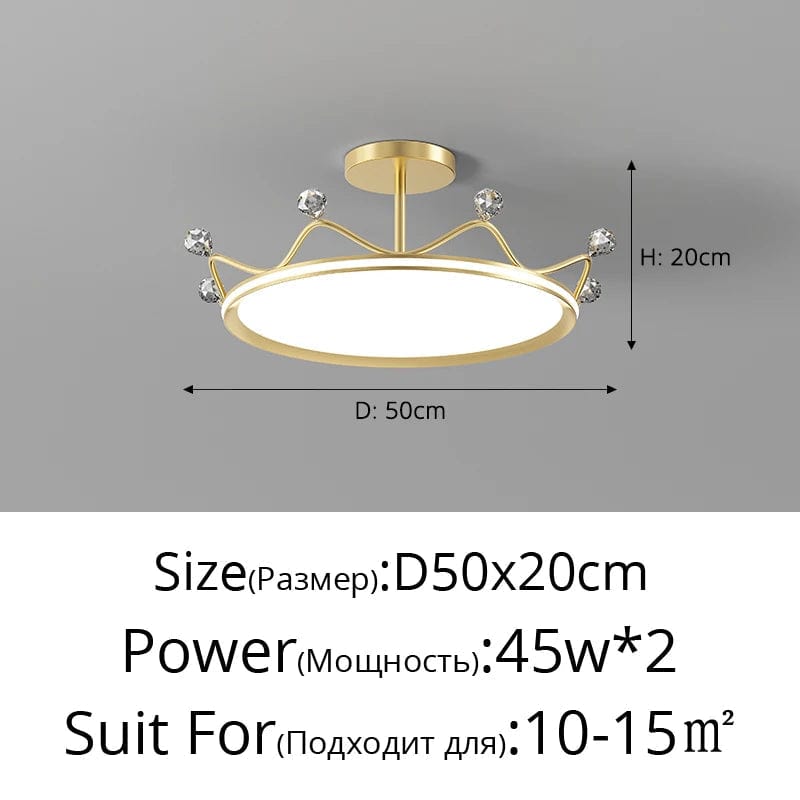 Plafonnier Couronne pour Chambre d'Enfant Princesse - Protection des Yeux | Marco Lucetti