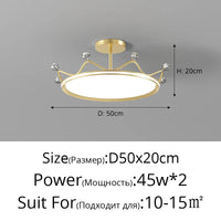 Plafonnier Couronne pour Chambre d'Enfant Princesse - Protection des Yeux | Marco Lucetti