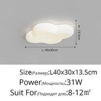Plafonnier créatif en forme de nuage avec lumière LED - Éclairage d'ambiance moderne | Marco Lucetti C L40cm / 3 couleurs Pas de télécommande