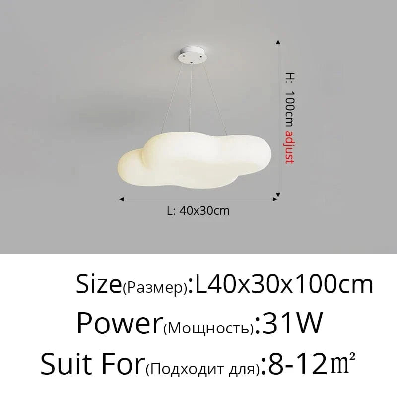 Plafonnier créatif en forme de nuage avec lumière LED - Éclairage d'ambiance moderne | Marco Lucetti D L40cm / Luminosité variable