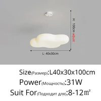 Plafonnier créatif en forme de nuage avec lumière LED - Éclairage d'ambiance moderne | Marco Lucetti D L40cm / Luminosité variable