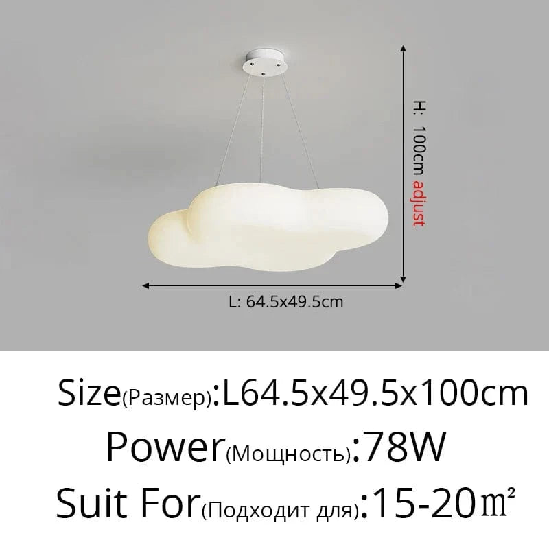 Plafonnier créatif en forme de nuage avec lumière LED - Éclairage d'ambiance moderne | Marco Lucetti D L64cm / 3 couleurs Pas de télécommande