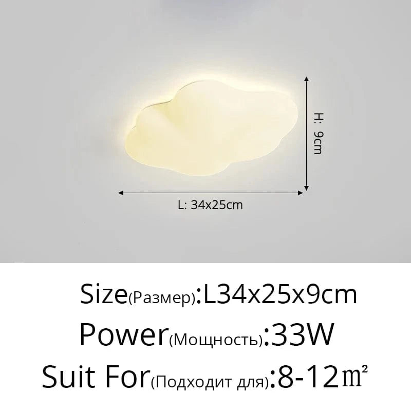 Plafonnier créatif en forme de nuage avec lumière LED - Éclairage d'ambiance moderne | Marco Lucetti F L34cm / Luminosité variable