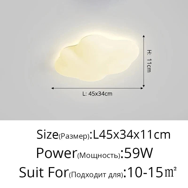 Plafonnier créatif en forme de nuage avec lumière LED - Éclairage d'ambiance moderne | Marco Lucetti F L45cm / 3 couleurs Pas de télécommande