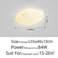 Plafonnier créatif en forme de nuage avec lumière LED - Éclairage d'ambiance moderne | Marco Lucetti F L55cm / 3 couleurs Pas de télécommande