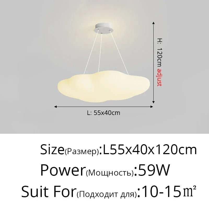 Plafonnier créatif en forme de nuage avec lumière LED - Éclairage d'ambiance moderne | Marco Lucetti G L55cm / 3 couleurs Pas de télécommande