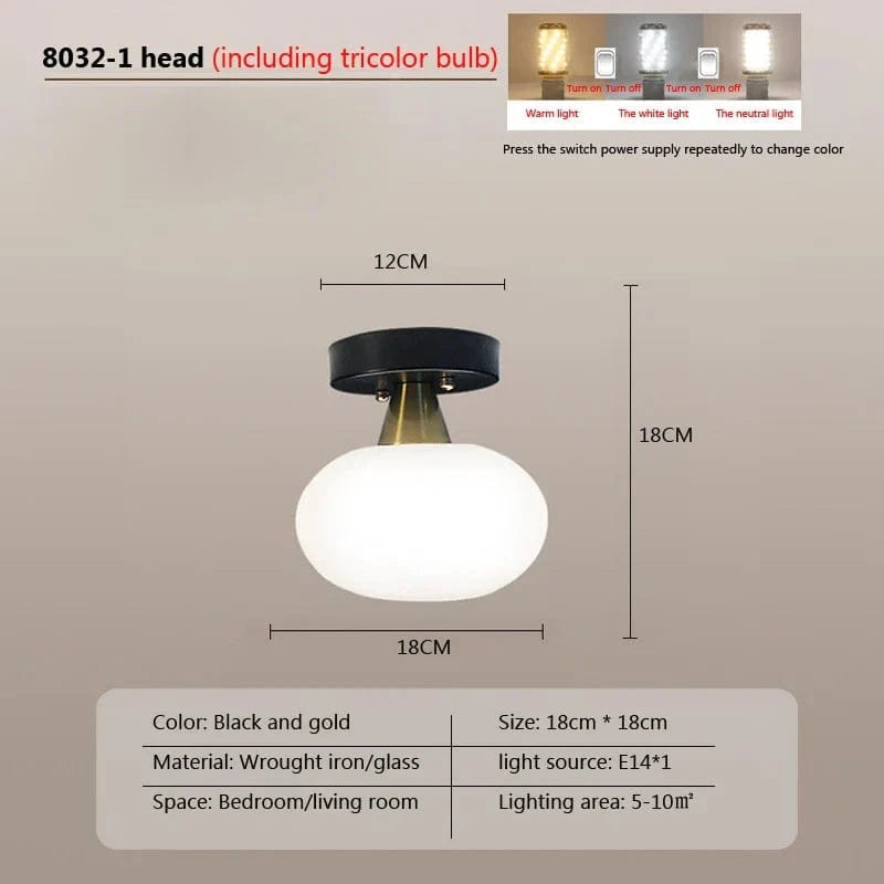 Plafonnier Créatif en Verre Rond | Marco Lucetti B / Blanc chaud