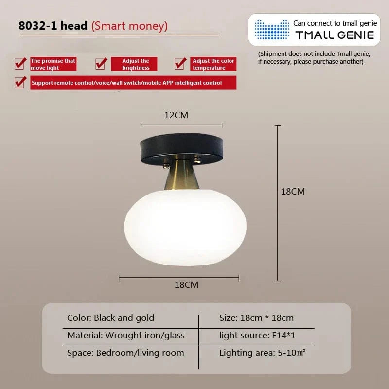 Plafonnier Créatif en Verre Rond | Marco Lucetti Intelligent B / Blanc chaud