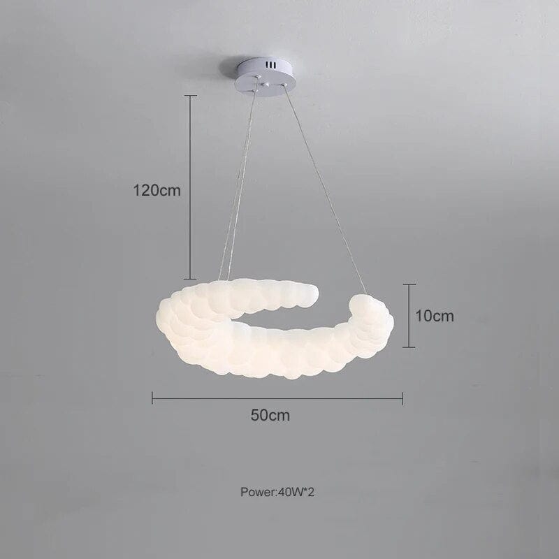 Plafonnier crème chic pour chambre. | Marco Lucetti Suspension 50 cm