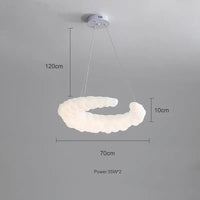 Plafonnier crème chic pour chambre. | Marco Lucetti Suspension 70 cm