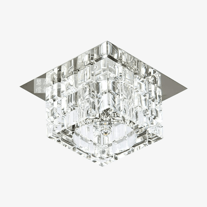 Plafonnier Cristal Cubique Chromé | Marco Lucetti