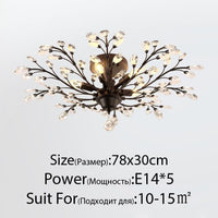 Plafonnier Cristal Floral Branché | Marco Lucetti Noir - 78 x 30cm