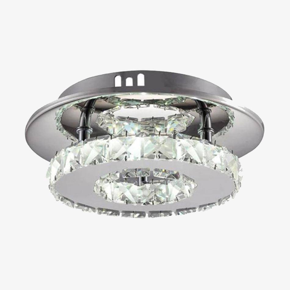 Plafonnier LED Cristal - Élégance Chromée