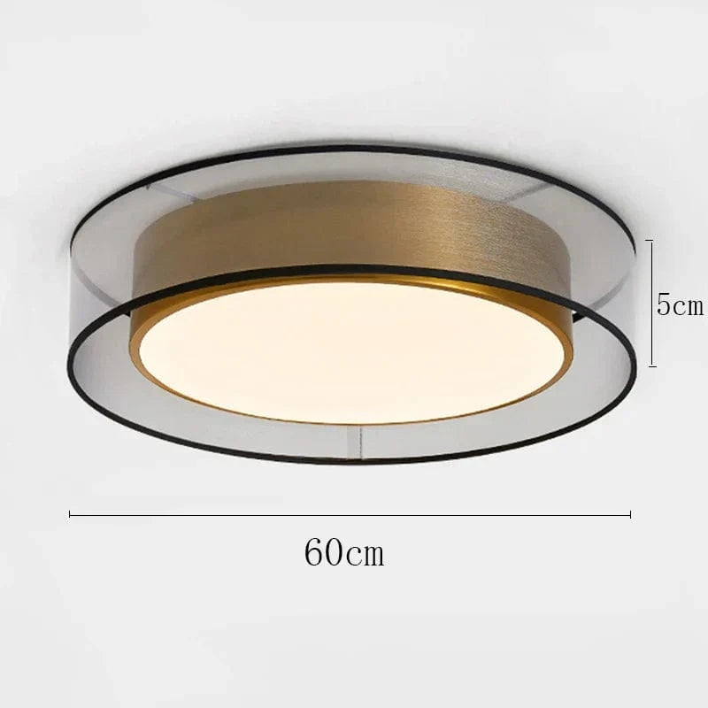 Plafonnier Cuivre Moderne Abat-Jour en Maille Double - Éclairage LED pour Salon Loft Chambre | Marco Lucetti Dia-60cm / Lumière tricolore