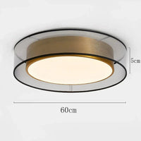 Plafonnier Cuivre Moderne Abat-Jour en Maille Double - Éclairage LED pour Salon Loft Chambre | Marco Lucetti Dia-60cm / Lumière tricolore