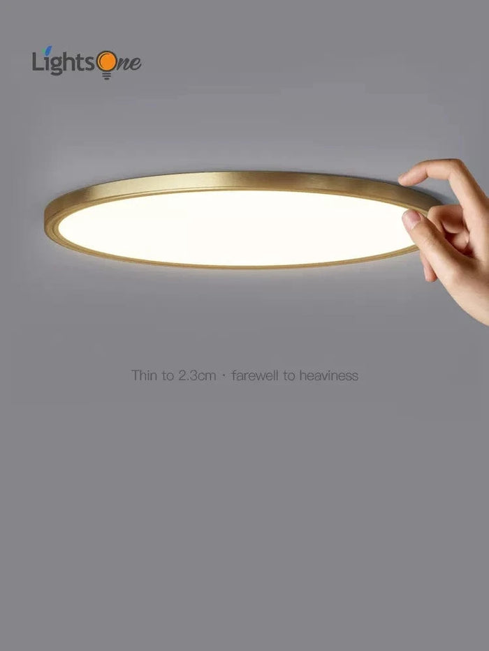 Plafonnier Cuivre Moderne Épuré | Marco Lucetti D30cm 24W / Lumière 3 couleurs