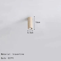 Plafonnier cylindrique en pierre naturelle Luminaire Decor, Livraison Directe | Marco Lucetti 16 cm / Blanc chaud