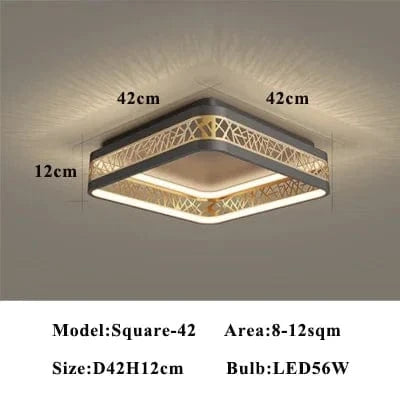 Plafonnier d'anneau moderne pour salon, salle d'étude et chambre - Éclairage intérieur ajustable | Marco Lucetti Carré D42cm / Lumière neutre 4000K