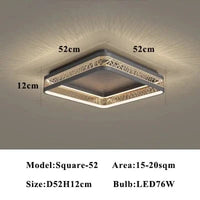 Plafonnier d'anneau moderne pour salon, salle d'étude et chambre - Éclairage intérieur ajustable | Marco Lucetti Carré D52cm / Lumière neutre 4000K