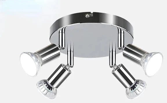 Plafonnier de cuisine pivotant avec angle ajustable | Marco Lucetti Chrome 4Tête / Sans source de lumière